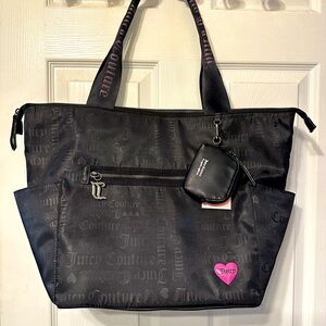 NWT Juicy Couture Black Material Girl Tote Bag